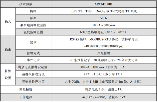 ARCM200BL電氣火災探測器